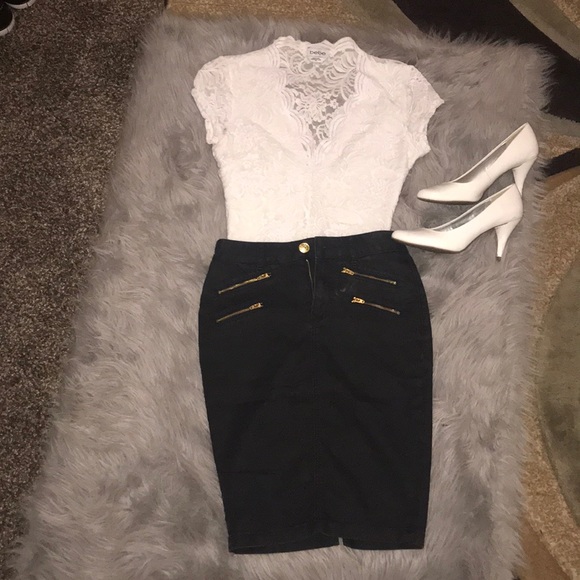 Denim Pencil Skirt - Picture 1 of 2